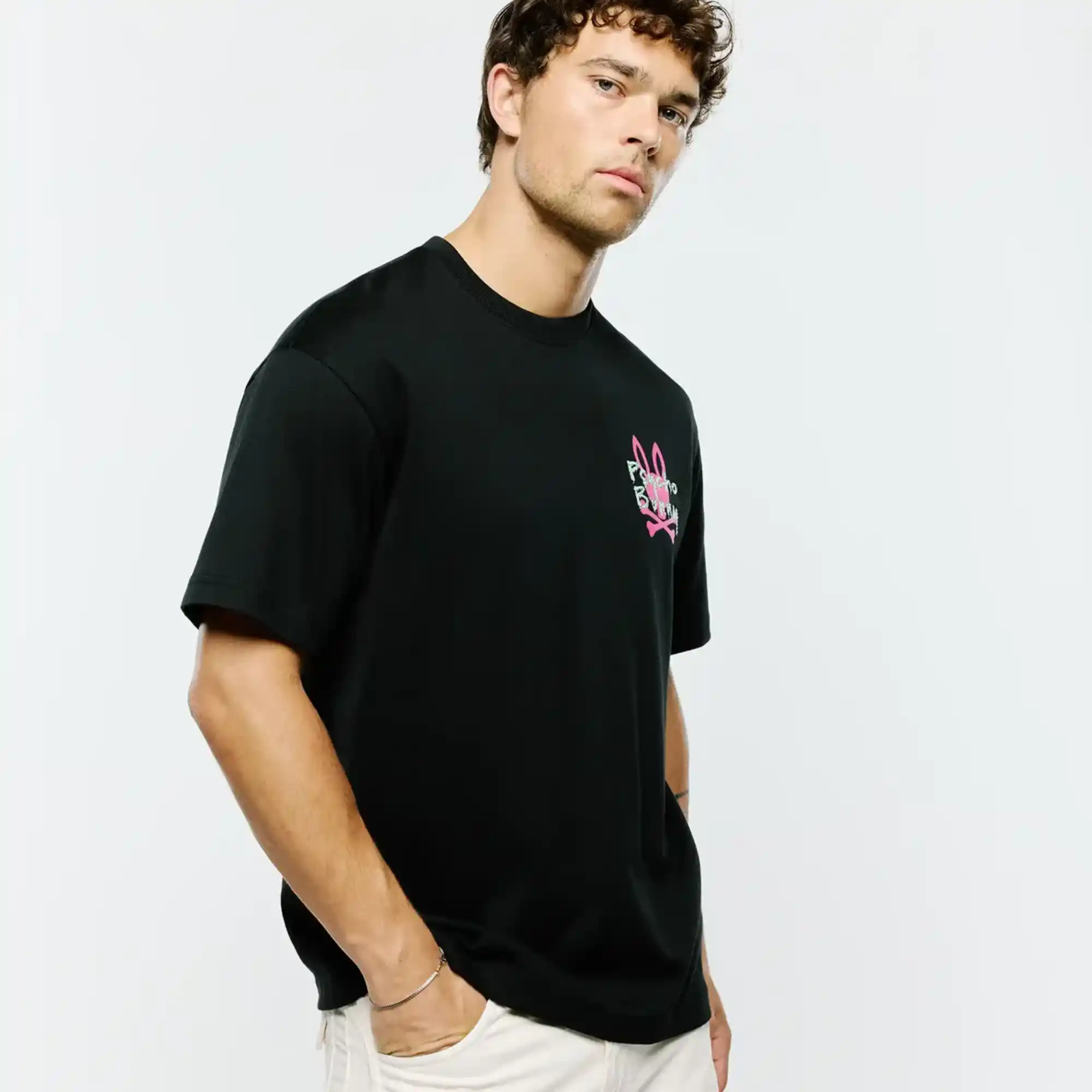 Psycho Bunny | Men's Duncan Wordmark Relaxed Fit Tee - Image 3